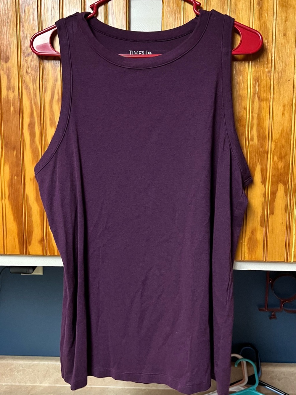 Womens Time and Tru Plum Sleeveless Tank Top XL